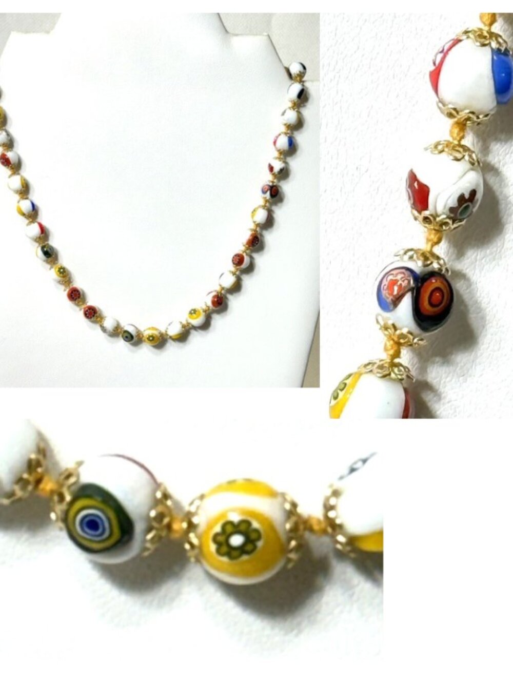 Moretti perles de vere (glass pearls) Murano 18" necklace.